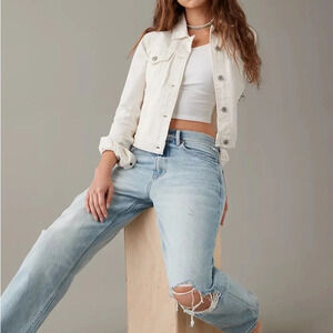 AMERICAN EAGLE Fitted Jean Denim Jacket Size Medium